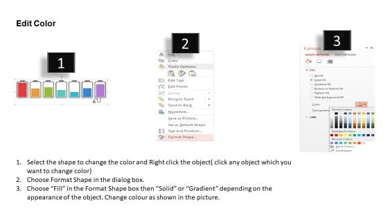 Battery Icons For Business Growth Levels Powerpoint Template
