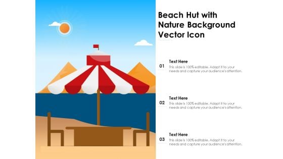 Beach Hut With Nature Background Vector Icon Ppt PowerPoint Presentation Gallery Gridlines PDF