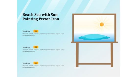 Beach Sea With Sun Painting Vector Icon Ppt PowerPoint Presentation File Graphic Tips PDF