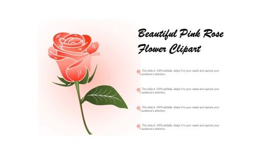 Beautiful Pink Rose Flower Clipart Ppt PowerPoint Presentation Infographic Template Portfolio PDF