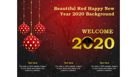 Beautiful Red Happy New Year 2020 Background Ppt PowerPoint Presentation Pictures Graphics Tutorials