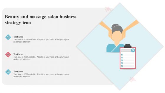 Beauty And Massage Salon Business Strategy Icon Ppt Inspiration Deck PDF