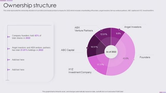 Beauty And Skincare Products Company Profile Ownership Structure Clipart PDF