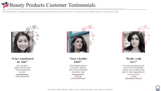 Beauty Products Customer Testimonials Rules PDF