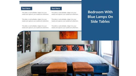 Bedroom With Blue Lamps On Side Tables Ppt PowerPoint Presentation Gallery Picture PDF