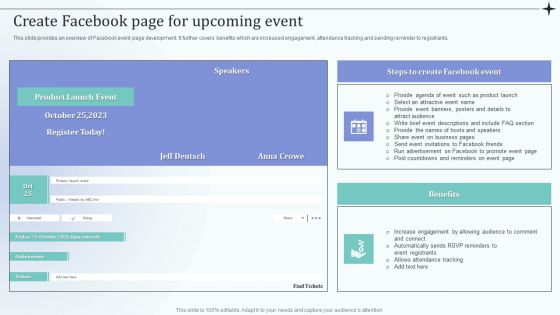 Before Event Tasks Create Facebook Page For Upcoming Event Designs PDF