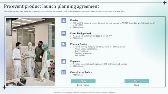 Before Event Tasks Pre Event Product Launch Planning Agreement Portrait PDF