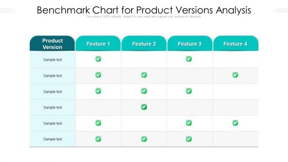 Benchmark Chart For Product Versions Analysis Ppt PowerPoint Presentation Show Demonstration PDF