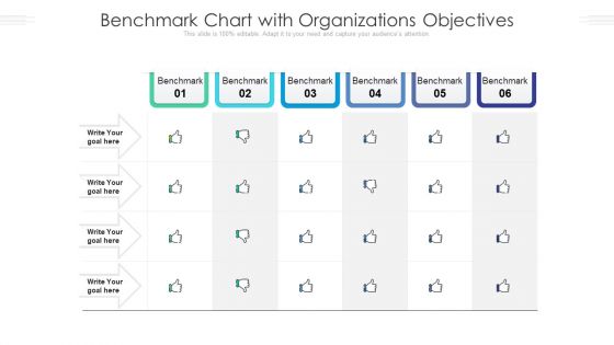 Benchmark Chart With Organizations Objectives Ppt PowerPoint Presentation Infographic Template Infographic Template PDF