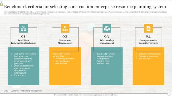 Benchmark Criteria For Selecting Construction Enterprise Resource Planning System Elements PDF