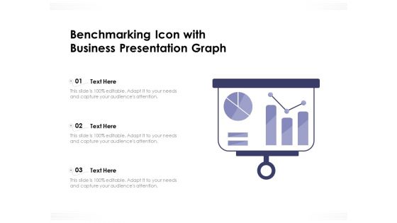 Benchmarking Icon With Business Presentation Graph Ppt PowerPoint Presentation File Example PDF