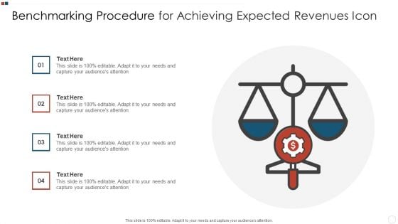 Benchmarking Procedure For Achieving Expected Revenues Icon Microsoft PDF