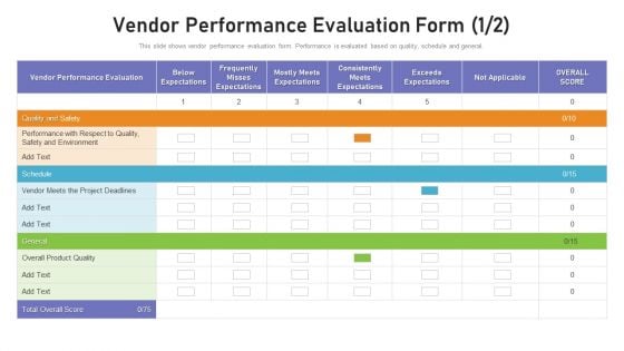 Benchmarking Supplier Operation Control Procedure Vendor Performance Evaluation Form Elements PDF Benchmarking Supplier Operation Control Procedure Vendor Performance Evaluation Form Elements PDF