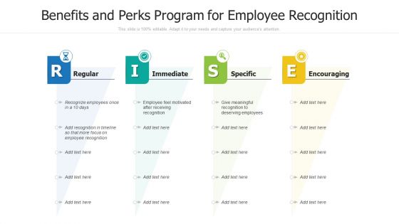 Benefits And Perks Program For Employee Recognition Ppt Layouts Files PDF