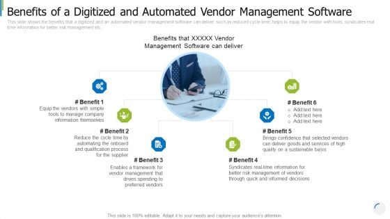 Benefits Of A Digitized And Automated Vendor Management Software Summary PDF