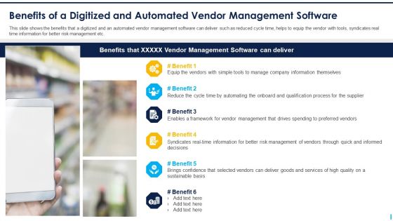 Benefits Of A Digitized And Automated Vendor Management Software Themes PDF