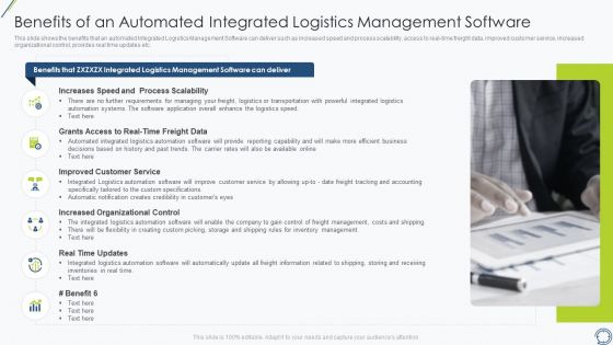 Benefits Of An Automated Integrated Logistics Management Software Designs PDF
