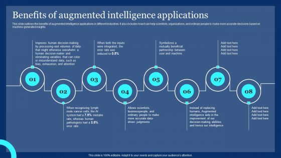 Benefits Of Augmented Intelligence Applications Ppt PowerPoint Presentation File Files PDF