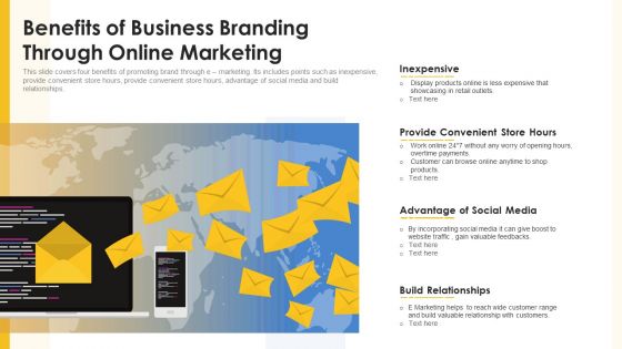 Benefits Of Business Branding Through Online Marketing Ppt Summary Aids PDF