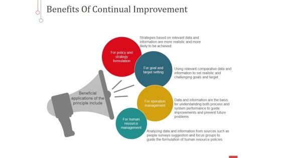 Benefits Of Continual Improvement Ppt PowerPoint Presentation Model Infographics