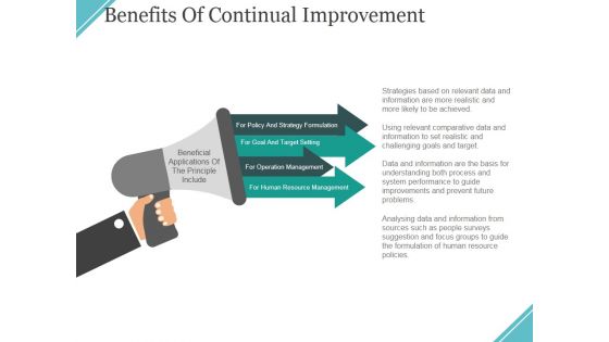 Benefits Of Continual Improvement Ppt PowerPoint Presentation Model Show