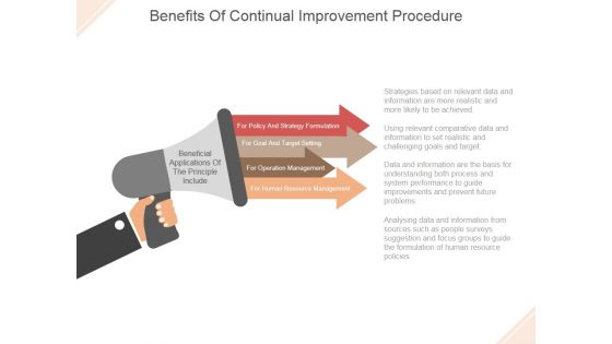 Benefits Of Continual Improvement Procedure Ppt PowerPoint Presentation Show