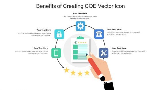 Benefits Of Creating COE Vector Icon Ppt PowerPoint Presentation Gallery Outline PDF