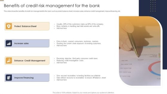 Benefits Of Credit Risk Management For The Bank Credit Risk Analysis Model For Banking Institutions Graphics PDF