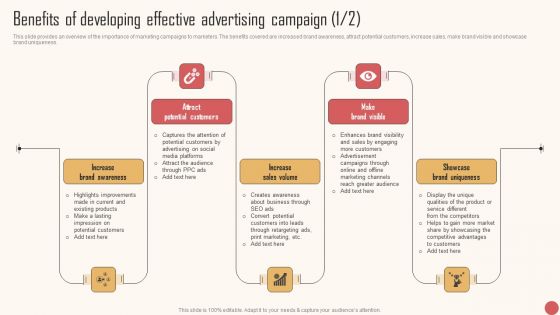 Benefits Of Developing Effective Advertising Campaign Inspiration PDF