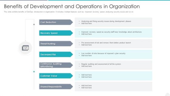 Benefits Of Development And Operations In Organization Summary PDF