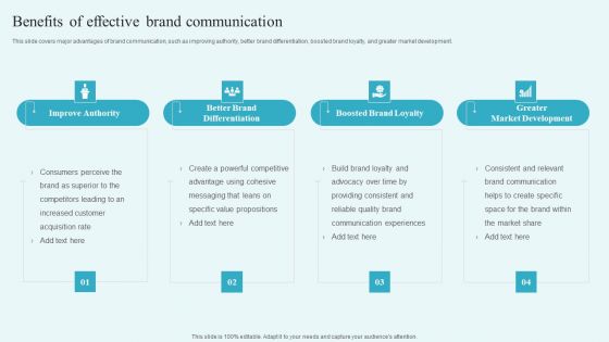 Benefits Of Effective Brand Communication Building A Comprehensive Brand Information PDF