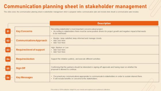 Benefits Of Effective Stakeholder Relationship Communication Planning Sheet In Stakeholder Ideas PDF