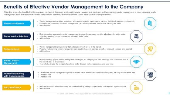 Benefits Of Effective Vendor Management To The Company Ppt Example File PDF