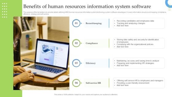 Benefits Of Human Resources Information System Software Clipart PDF