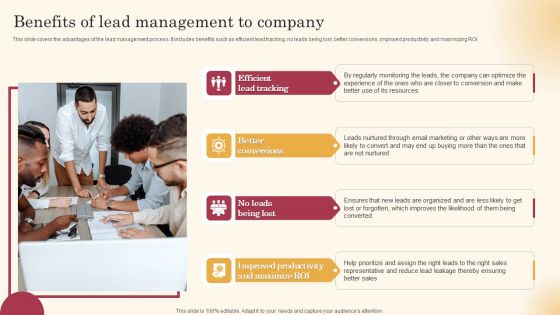 Benefits Of Lead Management To Company Improving Lead Generation Process Themes PDF