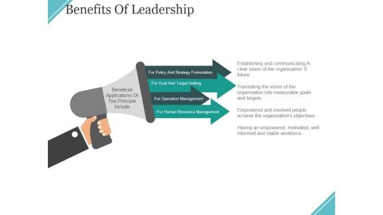 Benefits Of Leadership Ppt PowerPoint Presentation Gallery Example