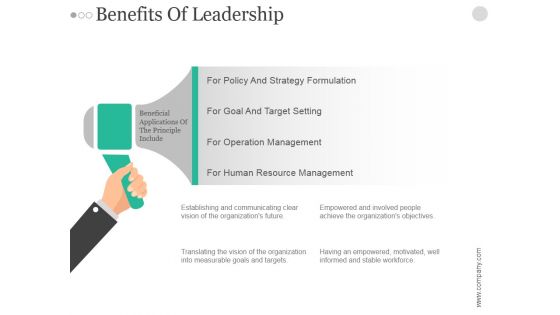 Benefits Of Leadership Ppt PowerPoint Presentation Introduction