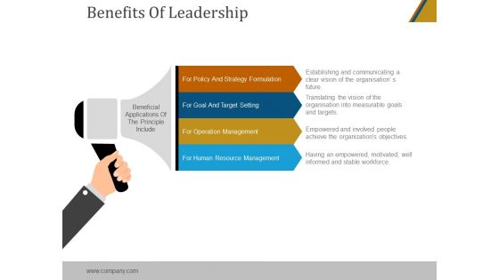 Benefits Of Leadership Ppt PowerPoint Presentation Sample