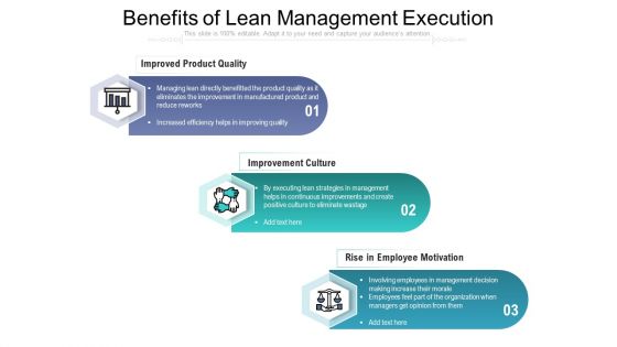 Benefits Of Lean Management Execution Ppt PowerPoint Presentation Professional Layout Ideas PDF