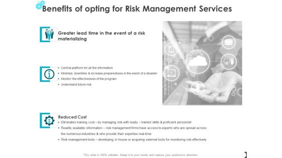 Benefits Of Opting For Risk Management Services Ppt PowerPoint Presentation Professional Infographics