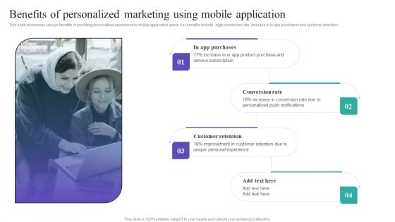 Benefits Of Personalized Marketing Using Mobile Application Summary PDF