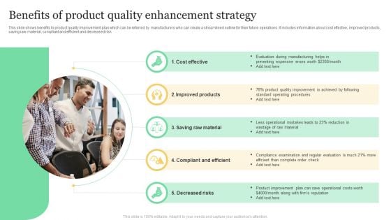 Benefits Of Product Quality Enhancement Strategy Structure PDF