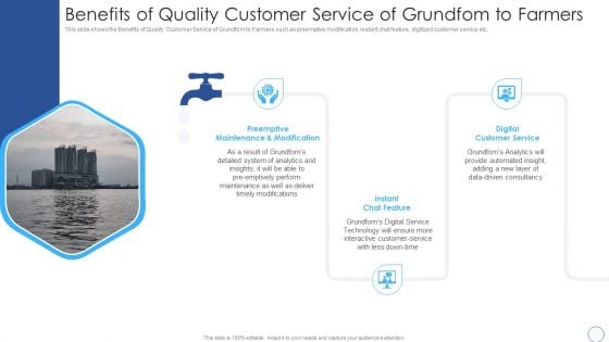 Benefits Of Quality Customer Service Of Grundfom To Farmers Designs Structure PDF