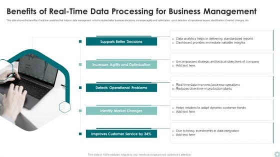 Benefits Of Real Time Data Processing For Business Management Ppt Layouts Show PDF