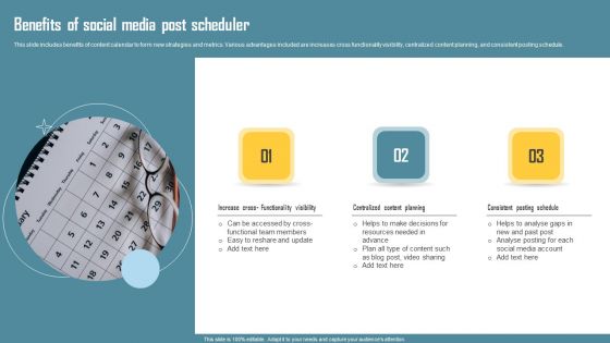 Benefits Of Social Media Post Scheduler Elements PDF