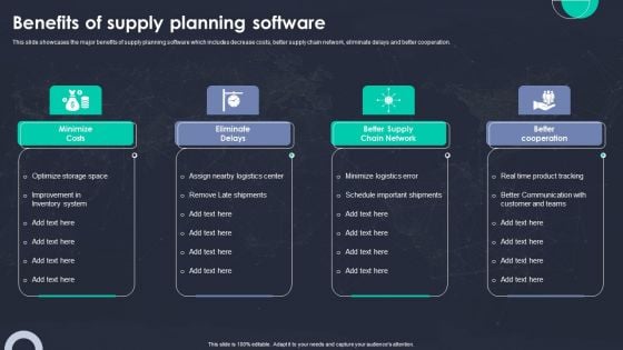 Benefits Of Supply Planning Software Ppt PowerPoint Presentation File Example PDF