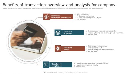 Benefits Of Transaction Overview And Analysis For Company Template PDF