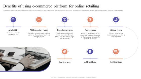 Benefits Of Using E Commerce Platform For Online Retailing Ecommerce Marketing Techniques Demonstration PDF Benefits Of Using E Commerce Platform For Online Retailing Ecommerce Marketing Techniques Demonstration PDF