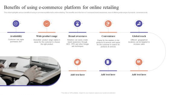 Benefits Of Using E Commerce Platform For Online Retailing Ecommerce Marketing Techniques Demonstration PDF