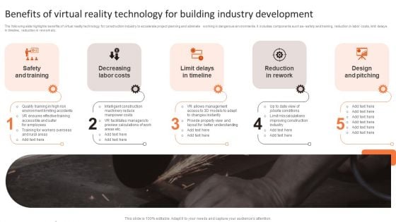 Benefits Of Virtual Reality Technology For Building Industry Development Ppt Inspiration Examples PDF Benefits Of Virtual Reality Technology For Building Industry Development Ppt Inspiration Examples PDF